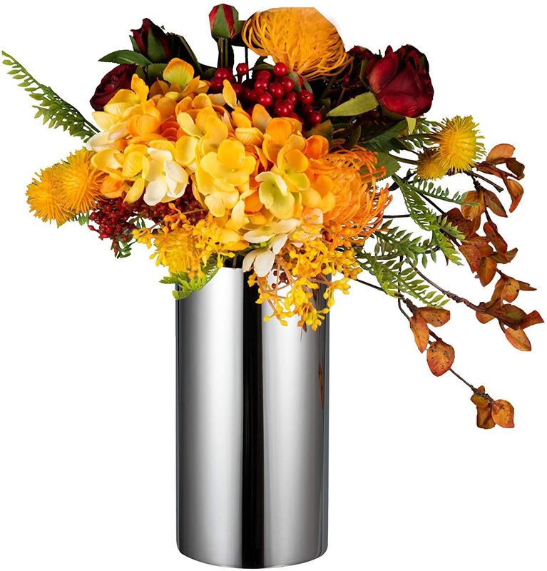 Luxury Home Decor Stainless Gold Large Flower Pots & Planters  Metal Tall Flower Vase For Living Room