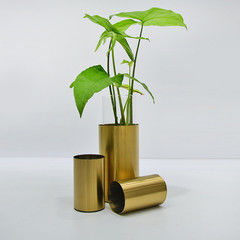 Luxury Home Decor Stainless Gold Large Flower Pots & Planters  Metal Tall Flower Vase For Living Room