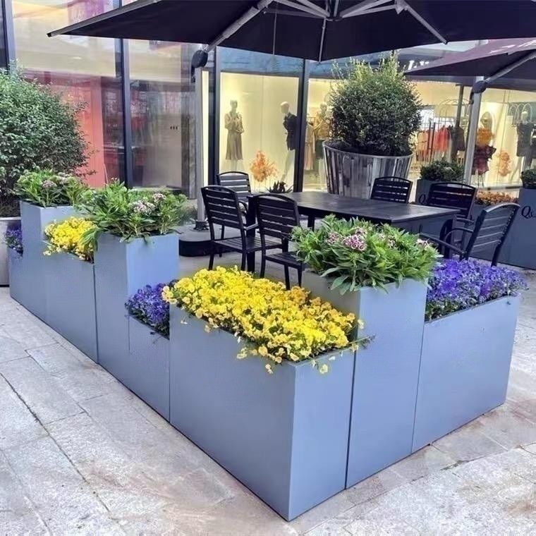 Custom Color High Durability Home Decoration Material Stainless Steel Flowerpot